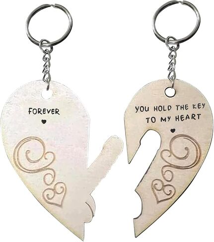Valentine Couple Keychain - You Hold The Key to My Heart Couple Keychain for Him and Her, Valentine's Day Birthday Gifts for Boyfriend Girlfriend, His and Her Gifts, Sliver in Kuwait