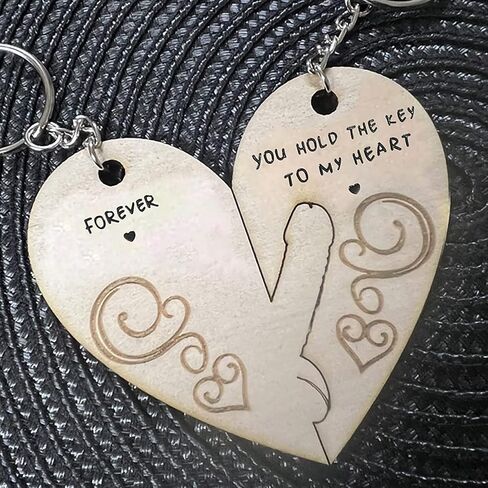 Valentine Couple Keychain - You Hold The Key to My Heart Couple Keychain for Him and Her, Valentine's Day Birthday Gifts for Boyfriend Girlfriend, His and Her Gifts, Sliver in Kuwait