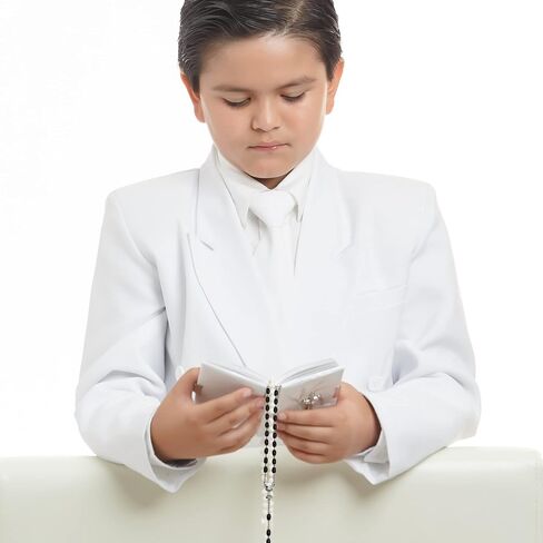 Needzo Light of Christ First Communion Vinyl Wallet Set for Boys, Includes Mass Prayer Book, Rosary, Scapular, and Lapel Pin, Gifts and Keepsakes for Young Men, Communicant Starter Pack, 4 Pieces in Saudi Arabia