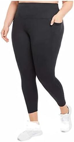 Danskin Women's Ultra High Legging Tight with Pockets (Large, Black Salt) in Saudi Arabia