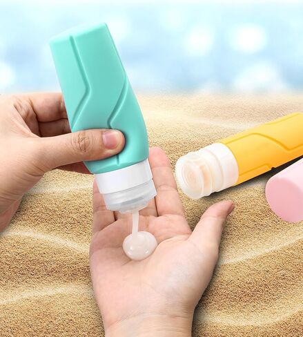 16 عبوة من زجاجات السفر، حاويات سفر من السيليكون مضادة للتسرب معتمدة من إدارة أمن المواصلات الأمريكية لمستلزمات الاستحمام، زجاجات أدوات الزينة للسفر، أساسيات السفر السائلة القابلة لإعادة الملء لوشن الشامبو والبلسم in Kuwait