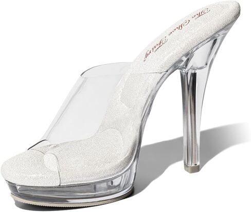 The Shoe Fairy Olympian Mule Clear Bikini Fitness Competition Heels, Bodybuilding Heel, Bodybuilding Shoes for Women, Bikini Competition Heels, Bridal Heels, Lucite Heels, Pageant Heels, in Kuwait