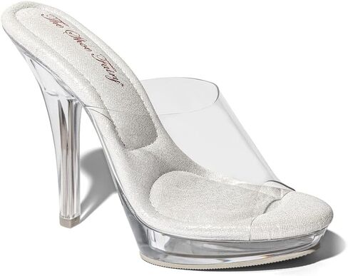 The Shoe Fairy Olympian Mule Clear Bikini Fitness Competition Heels, Bodybuilding Heel, Bodybuilding Shoes for Women, Bikini Competition Heels, Bridal Heels, Lucite Heels, Pageant Heels, in Kuwait