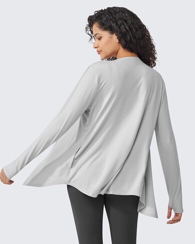 سترة نسائية G4Free UPF 50+ خفيفة الوزن مع جيوب وقمصان طويلة الأكمام مفتوحة من الأمام وسترات فضفاضة غير رسمية in Kuwait