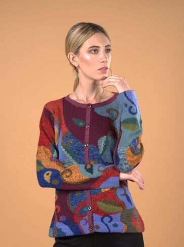 100% Baby Alpaca Cardigan for Women, Embroidered, Crochet Finish. US Size Chart for Great fit! ISIDRA in Saudi Arabia