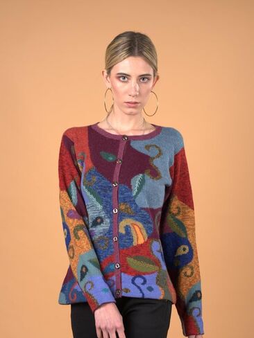 100% Baby Alpaca Cardigan for Women, Embroidered, Crochet Finish. US Size Chart for Great fit! ISIDRA in Saudi Arabia