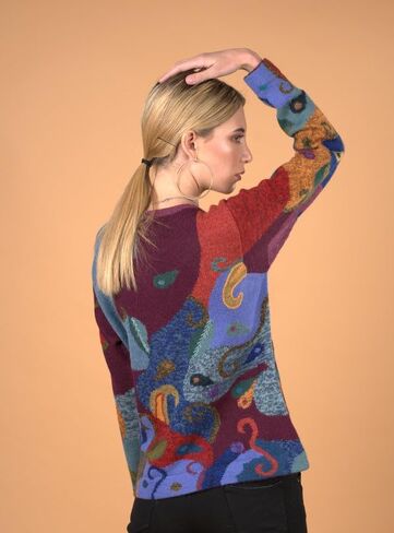 100% Baby Alpaca Cardigan for Women, Embroidered, Crochet Finish. US Size Chart for Great fit! ISIDRA in Saudi Arabia