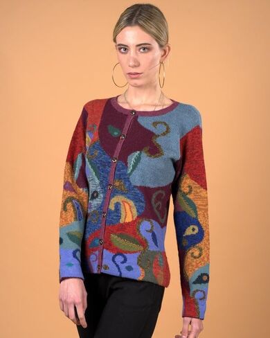 100% Baby Alpaca Cardigan for Women, Embroidered, Crochet Finish. US Size Chart for Great fit! ISIDRA in Saudi Arabia