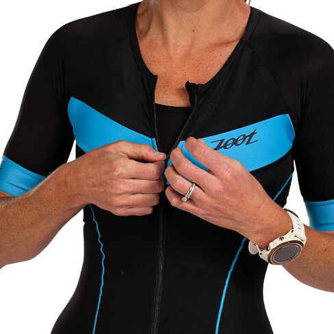 Zoot Women’s Core Tri Aero Racesuit, Short Sleeve Triathlon Suit, Swim Bike Run Chamois Pad, Pockets, UPF 50+ Fabric in Saudi Arabia