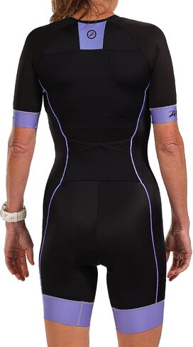 Zoot Women’s Core Tri Aero Racesuit, Short Sleeve Triathlon Suit, Swim Bike Run Chamois Pad, Pockets, UPF 50+ Fabric in Saudi Arabia