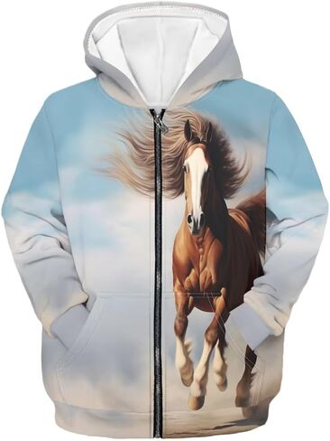 JEOCODY Full Zip Up Hoodies for Teen Girls Kids Long Sleeve Sweatshirt Jacket Size 6-16 in Saudi Arabia