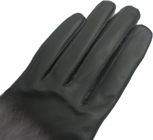 Winter Women's Lambskin Leather Gloves with Fox Fur Trim Multicolor in Saudi Arabia