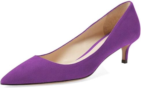 حذاء نسائي من YDN بكعب منخفض وكعب هريرة بمقدمة مدببة للنساء في المكتب مصنوع من الجلد السويدي الناعم مقاس 4-15 أمريكي in Kuwait