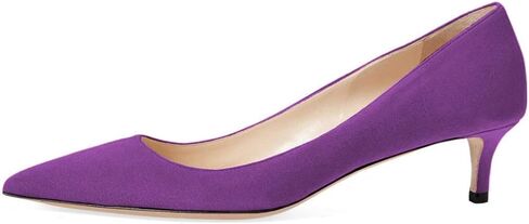 حذاء نسائي من YDN بكعب منخفض وكعب هريرة بمقدمة مدببة للنساء في المكتب مصنوع من الجلد السويدي الناعم مقاس 4-15 أمريكي in Kuwait