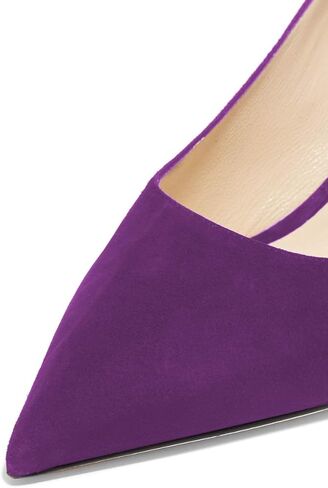 حذاء نسائي من YDN بكعب منخفض وكعب هريرة بمقدمة مدببة للنساء في المكتب مصنوع من الجلد السويدي الناعم مقاس 4-15 أمريكي in Kuwait