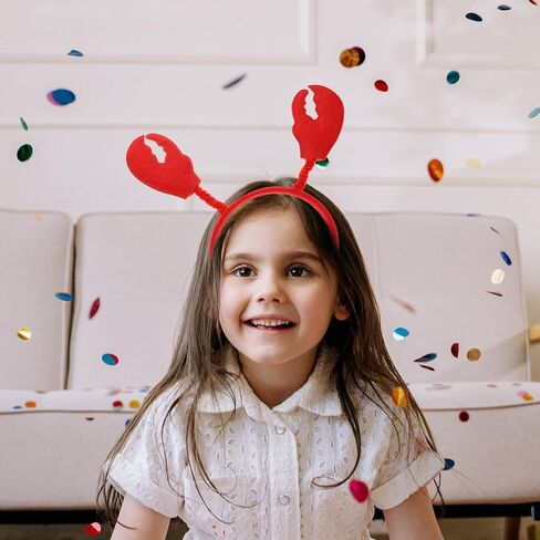 Adorainbow Crab Headband Lobster Sunglasses and Headband 6 Set Red Headband Crab Costume Accessories Sea Animal Hair Band Headwear for Halloween Dress up Party in Kuwait