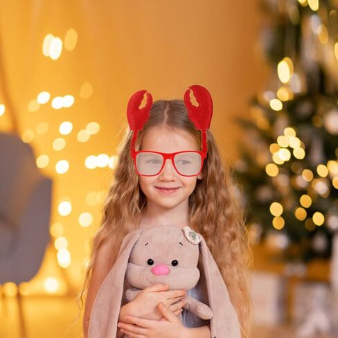 Adorainbow Crab Headband Lobster Sunglasses and Headband 6 Set Red Headband Crab Costume Accessories Sea Animal Hair Band Headwear for Halloween Dress up Party in Kuwait