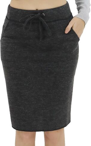 BENANCY Women's High Waist Stretch Pencil Skirt with Pockets in Kuwait