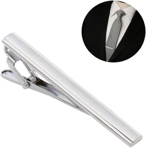 Men Metal Silver Tone Tie Clip Simple Necktie Tie Bar Clasp Clip for Wedding Anniversary Business Xmas Gifts in Saudi Arabia