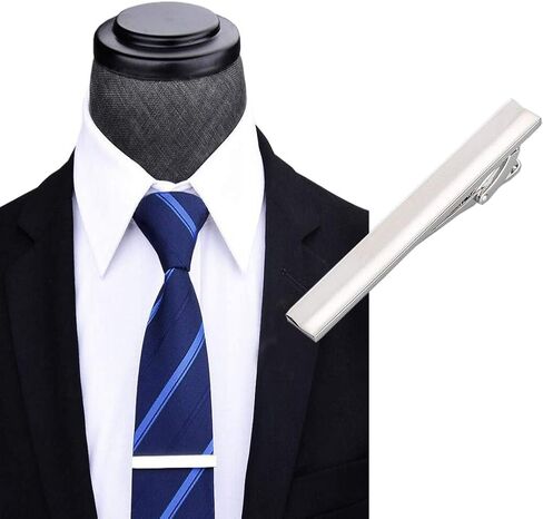 Men Metal Silver Tone Tie Clip Simple Necktie Tie Bar Clasp Clip for Wedding Anniversary Business Xmas Gifts in Saudi Arabia