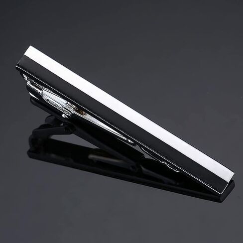 Men Metal Silver Tone Tie Clip Simple Necktie Tie Bar Clasp Clip for Wedding Anniversary Business Xmas Gifts in Saudi Arabia