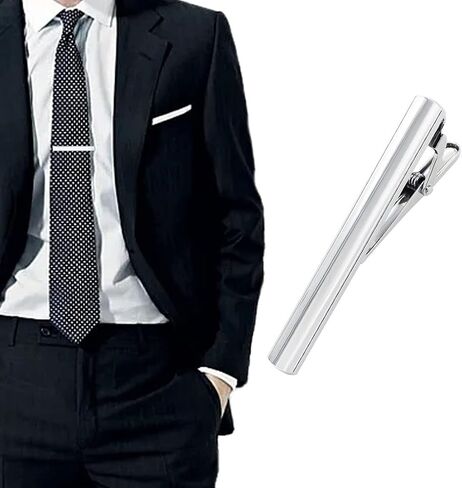 Men Metal Silver Tone Tie Clip Simple Necktie Tie Bar Clasp Clip for Wedding Anniversary Business Xmas Gifts in Saudi Arabia
