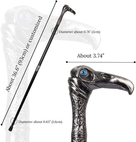 All Metal Cosplay Cane 1:1 Eagle Head Walking Stick- Exclusive Props Victorian Era Plague Master Costume Accessory in Saudi Arabia
