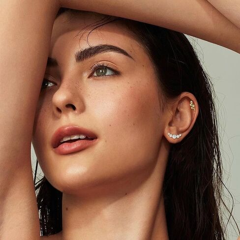 LOAYHOAY 4 قطع 16G G23 أقراط الغضروف التيتانيوم للنساء النقي التيتانيوم المسطح الخلفي الحلزون أقراط للأذن الحساسة زهرة الأفعى الغضروف الحلزون القرط ترصيع محارة ثقب المجوهرات 6 مم in Kuwait