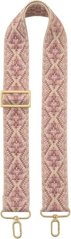 Brass Gold Hardware Embroidered Purse Crossbody Handbag Long Adjustable Wide Replacement Guitar Shoulder Straps (Dia Pink) in Kuwait
