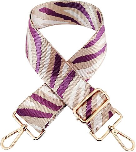 Zebra Pattern Adjustable Bag Strap Replacement 2inch Wide Striped Jacquard Woven Belt for Purse Shoulder Guitar Camera Bag (Pink White Green) in Saudi Arabia
