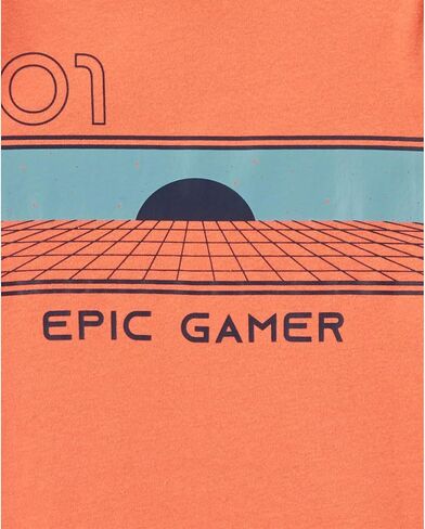 Carter's 4 Piece Pajama Set (Orange/Navy/Epic Gamer, 6) in Saudi Arabia