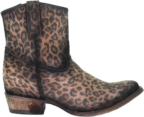 Corral Boots Womens Cheetah Round Toe Casual Boots Ankle Low Heel 1-2" - Brown in Saudi Arabia