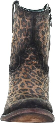 Corral Boots Womens Cheetah Round Toe Casual Boots Ankle Low Heel 1-2" - Brown in Saudi Arabia