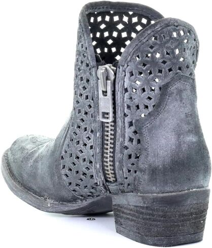 CORRAL Women's Western Style Cowgirl Round Toe Leopard Print Suede Leather Zipper Ankle Boots in Saudi Arabia