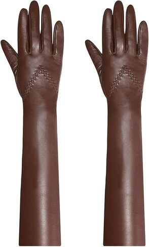 Harssidanzar Opera Elbow Length Gloves For Women's Vintage Evening Lambskin Gloves Touchscreen Texting Dress Gloves SL023US in Saudi Arabia