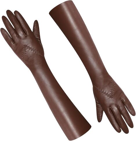 Harssidanzar Opera Elbow Length Gloves For Women's Vintage Evening Lambskin Gloves Touchscreen Texting Dress Gloves SL023US in Saudi Arabia