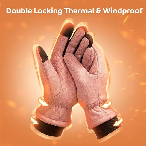 قفازات الشتاء للنساء، قفازات الجري الحرارية ذات القفل المزدوج الأنيقة 2022، قفازات القيادة الدافئة المقاومة للماء in Kuwait