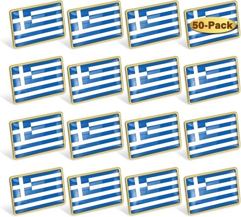 12/24/50/100Pcs Greece Flag Lapel Pins Bulk - Metal Greek Brooch Badge Souvenir for Men Women Clothes Bags Hats in Saudi Arabia