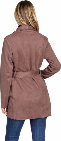 Women's Faux Suede Wrap Trench Coat in Saudi Arabia