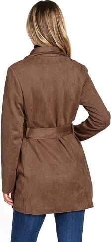 Women's Faux Suede Wrap Trench Coat in Saudi Arabia