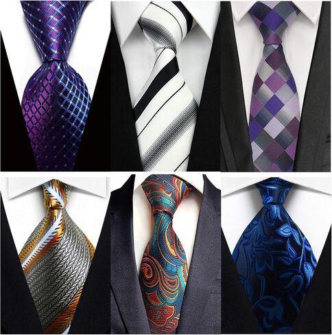 Men's Classic Neck Ties for Men 6 Pack Classy Mens Ties Woven Jacquard Ties Party Suit in Saudi Arabia