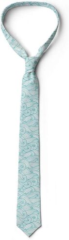 Ambesonne Necktie, Ocean Waves Summer, 3.7", Blue White in Saudi Arabia