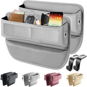 Car Seat Gap Filler Organizer, Car Seat Organizer Front Seat and Seat Gap Organizer, Car Seat Organizer Adjustable Car Accessories for Phones, Glasses, Keys, Cards (Beige, 1 Pack)