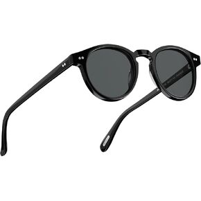 AVAWAY Small Round Acetate Frame Sunglasses Polarized Womens UV Protection Classic Key Hole Category 3 Sun Shades Sunnies