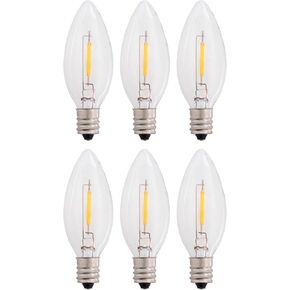 Creative Hobbies 25-Pack LED Replacement Light Bulbs for Electric Candle Lamps, Window Candles, Chandeliers - 7 Watt Equivalent Candelabra, Clear, Steady Burning, 120v 7w Bulb