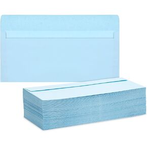 Juvale 100 Pack #10 Light Blue Envelopes with Square Flap for Mailing Letters, Invitations (4 1/8 x 9 1/2 Inch)