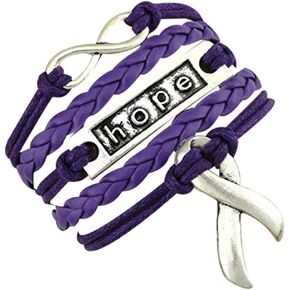 Infinity Collection Cancer Awareness Purple Ribbon Bracelet, Pancreatic Cancer Bracelet, Awareness Bracelet, Survivor Gift for Women