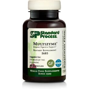 Standard Process Multizyme - Whole Food Pancreas Support, Pancreatin Digestive Enzymes, Digestive Health, and Pancreatic Enzymes with Cellulase, Papain, Amylase, Lipase and More - 90 Capsules