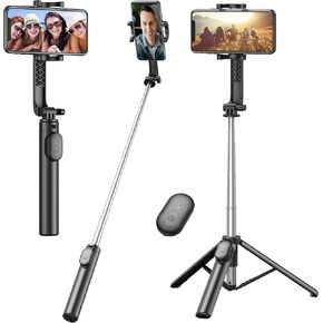 70.6" Phone Tripod Stand & Selfie Stick Tripod, Extendable Cell Phone Tripod with Remote and Phone Holder for Selfie/Video Recording/Vlogging/Live Streaming, Compatible with iPhone Andriod Phone GoPro