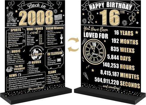 Black Gold 60th Birthday Decorations Back in 1963 Table Sign for Men Women, Two-sided Vintage 60 Birthday Wooden Poster with Stand Party Supplies, 60 Year Old Bday Display Holder Decor for Table Decor in Kuwait